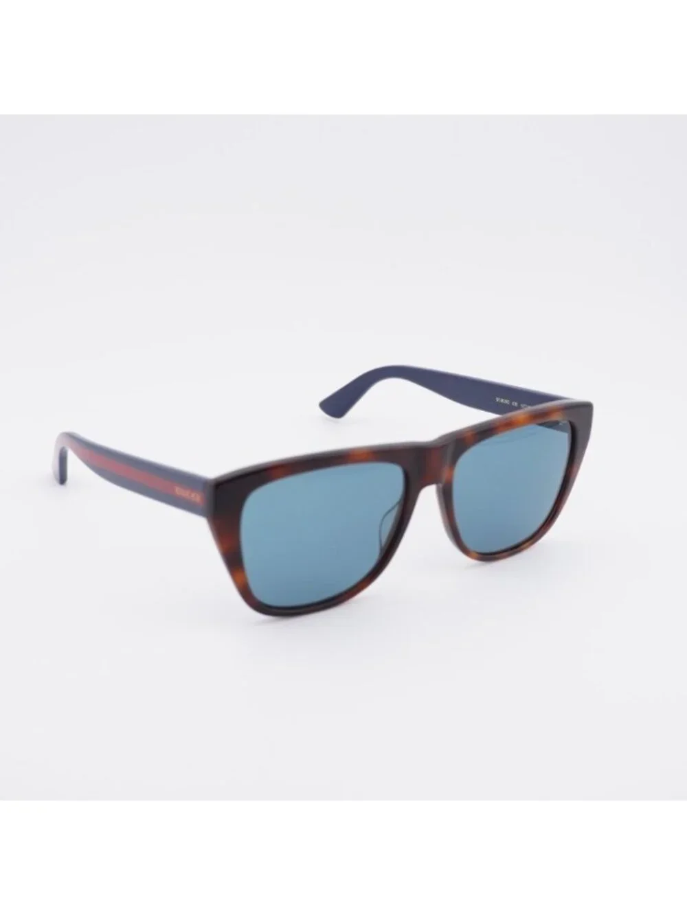 Gucci GG0926S 001 Sunglasses Havana Square Frame, Blue Lenses